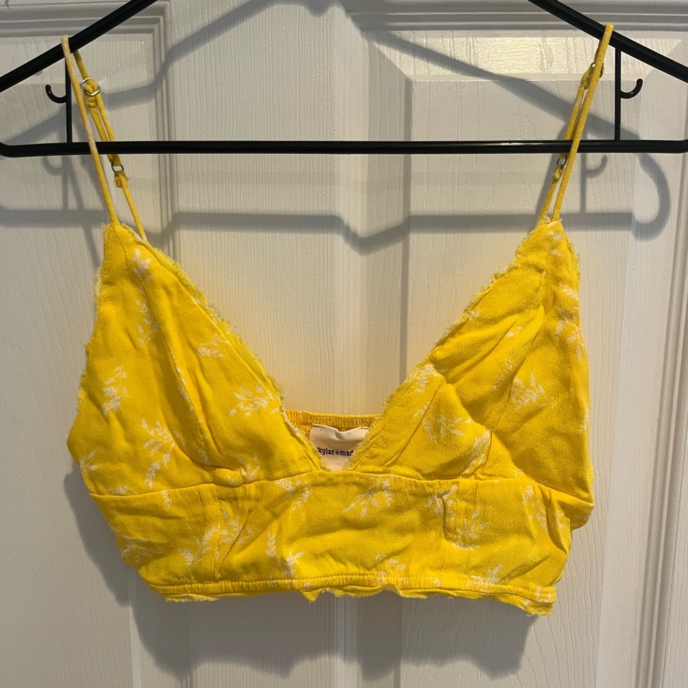 Yellow Floral Bralette Top